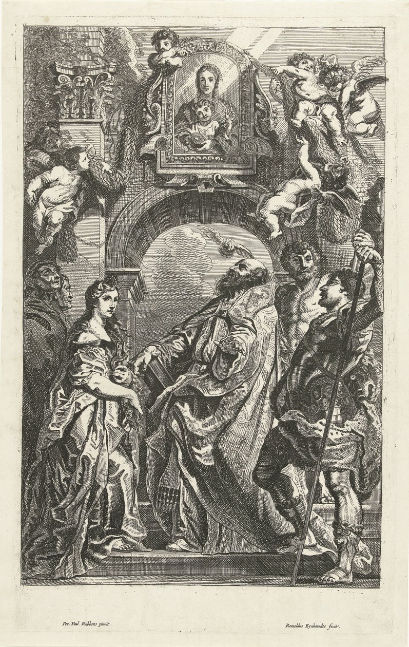 Saints Under an Image of Santa Maria in Vallicella by Remoldus Eynhoudts