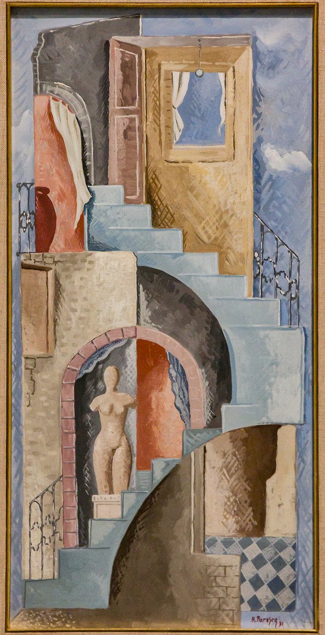 Statue and Staircase by Renato Paresce