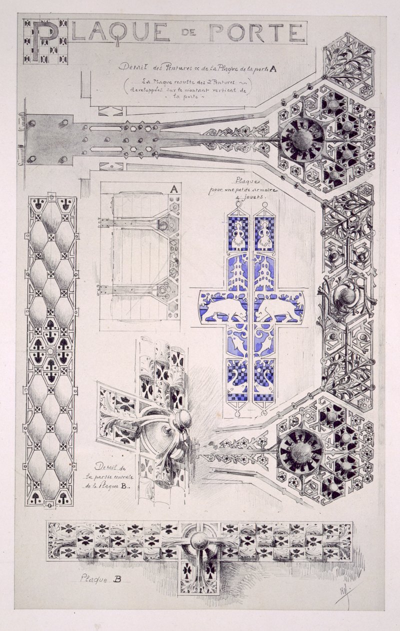 Design for door ornamentation, from 