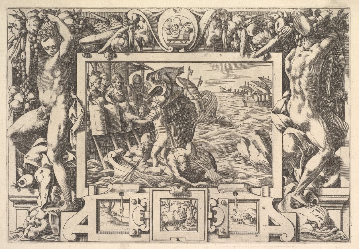 Aeëtes Gathers the Limbs of Absyrtes, 1563 by Rene Boyvin