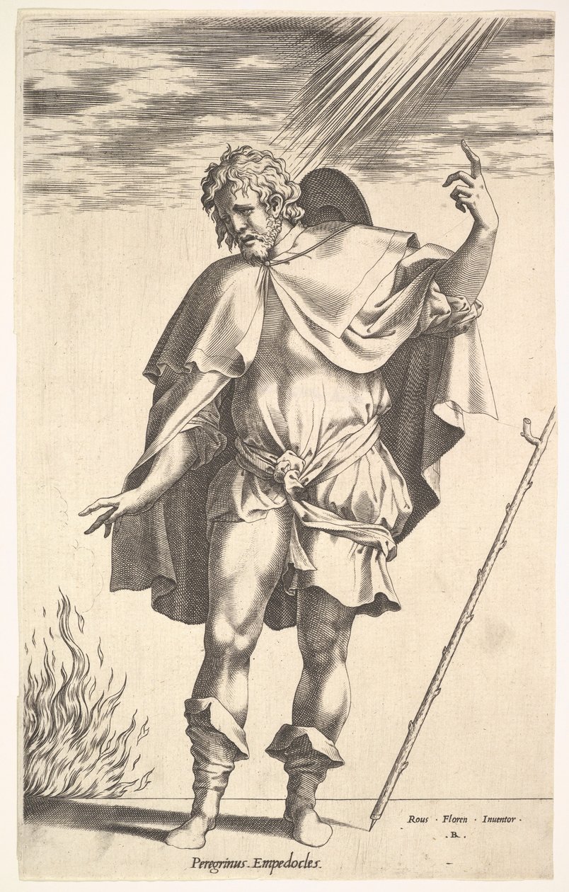 Empedocles, Standing Frontally with His Head Turned in Three-Quarter View by Rene Boyvin
