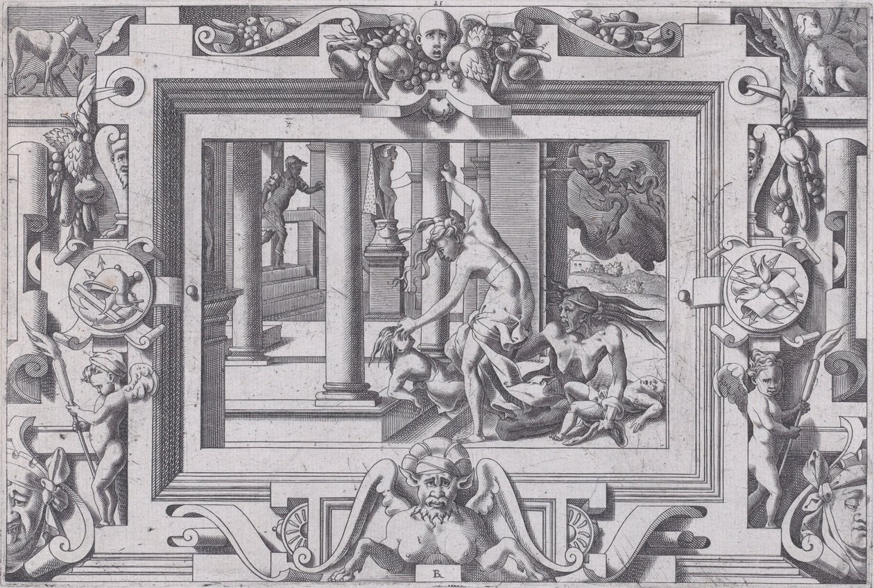 Medea Kills Her Two Children by Jason by Rene Boyvin