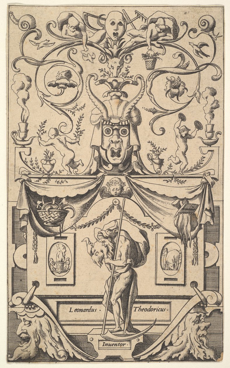 Panel with Figure of Saturn, Plate 1 by Rene Boyvin