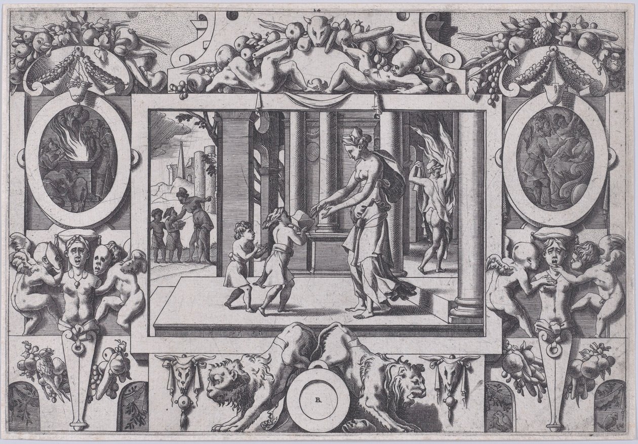 The Children of Medea and Jason Give Creusa the Fatal Present, 1563 by Rene Boyvin