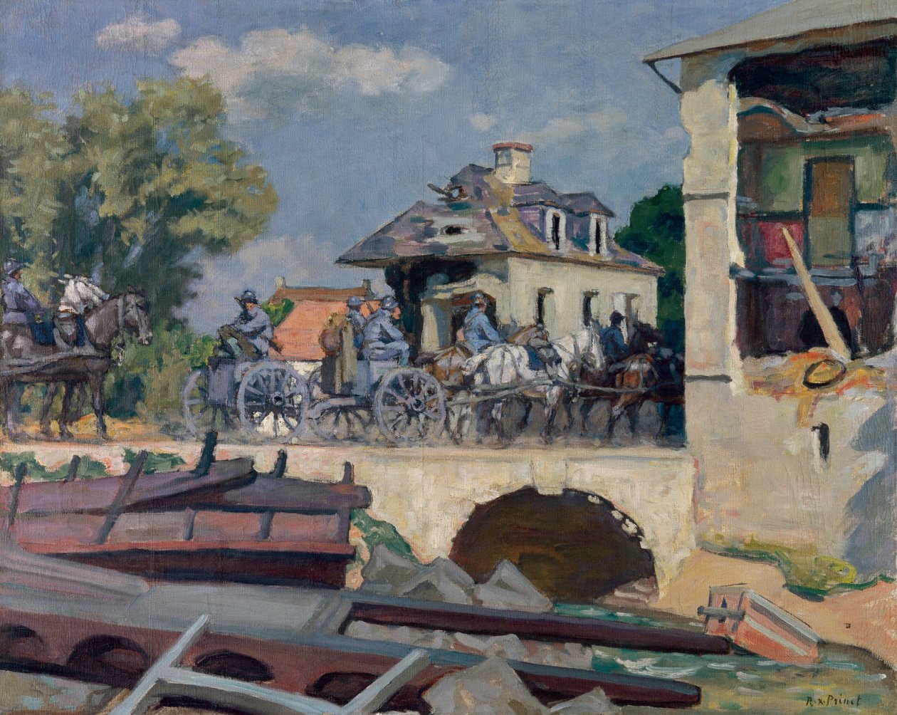 Artillery Marching to the Front by Rene Francois Xavier Prinet