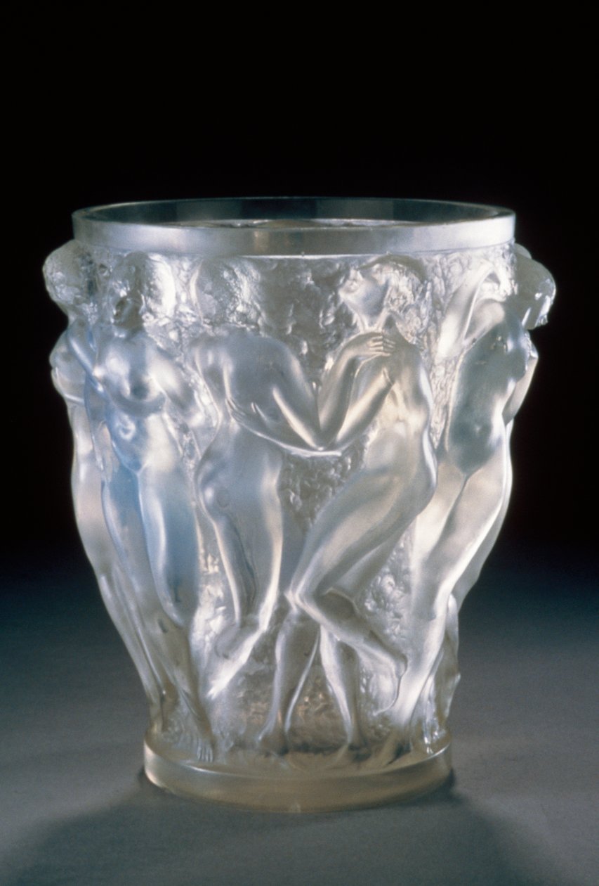 Bacchantes vase in opalescent glass, ca 1920, by Rene Lalique (1860-1945). France, 20th century. by Rene Jules Lalique