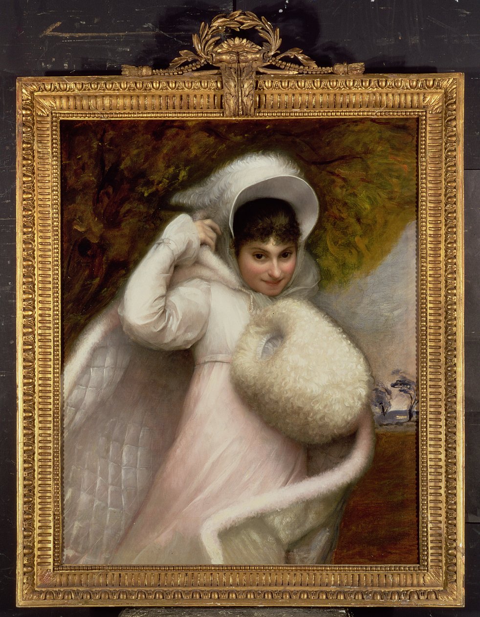 Portrait of a Lady in a White Dress by Rev. Mathew William Peters