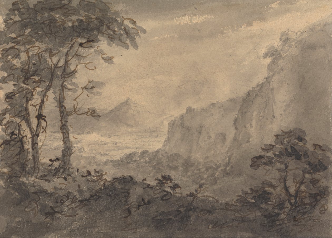 Mountainous Landscape with Trees - High Crags to the Right by Rev. William Gilpin