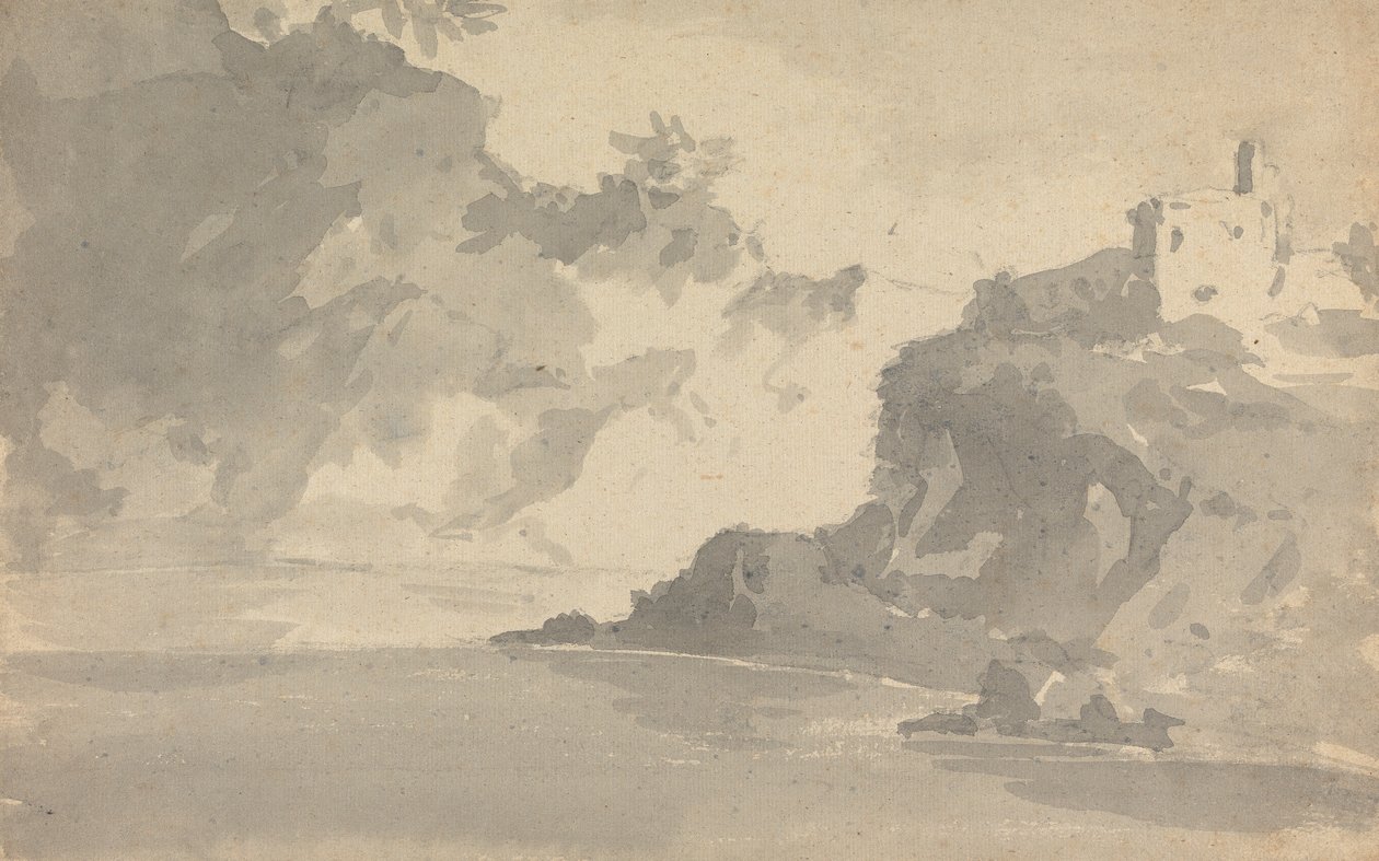 Sketch with a Castle on a Mountaintop by Rev. William Gilpin