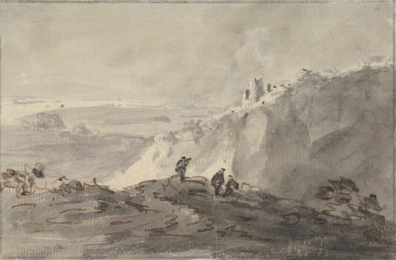 Three Figures in a Hilly Landscape with Ruins by Rev. William Gilpin