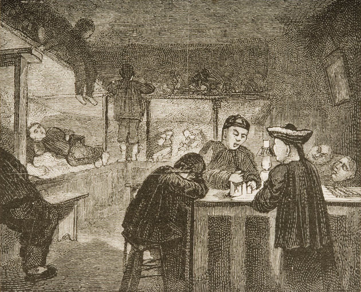 A Chinese Opium den in San Francisco during the 1870s