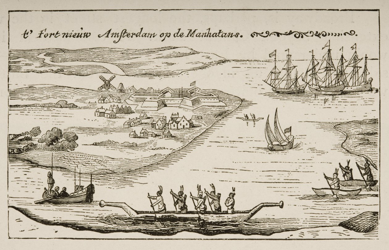 Fort and settlement of New Amsterdam on Manhattan Island in the 1620s by Reverend Samuel Manning