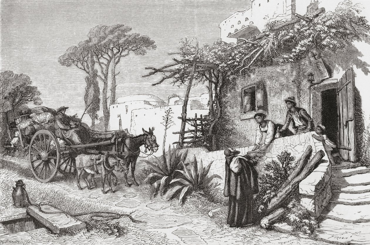 Mendicant friars near Naples, Italy in the late 19th century by Reverend Samuel Manning