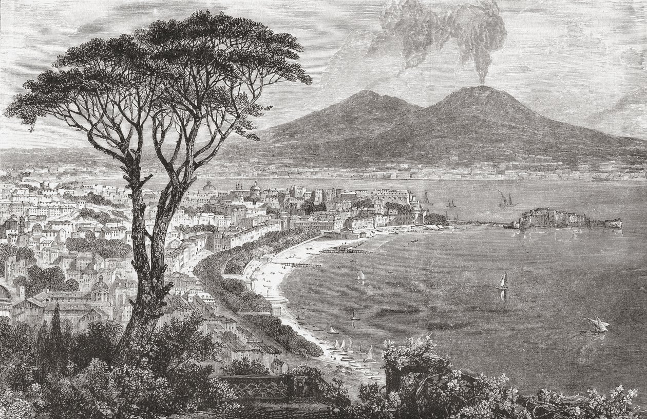 Naples and Mount Vesuvius, Italy in the Late 19th Century. From Italian Pictures by Rev. Samuel Manning, Published c.1890. by Reverend Samuel Manning