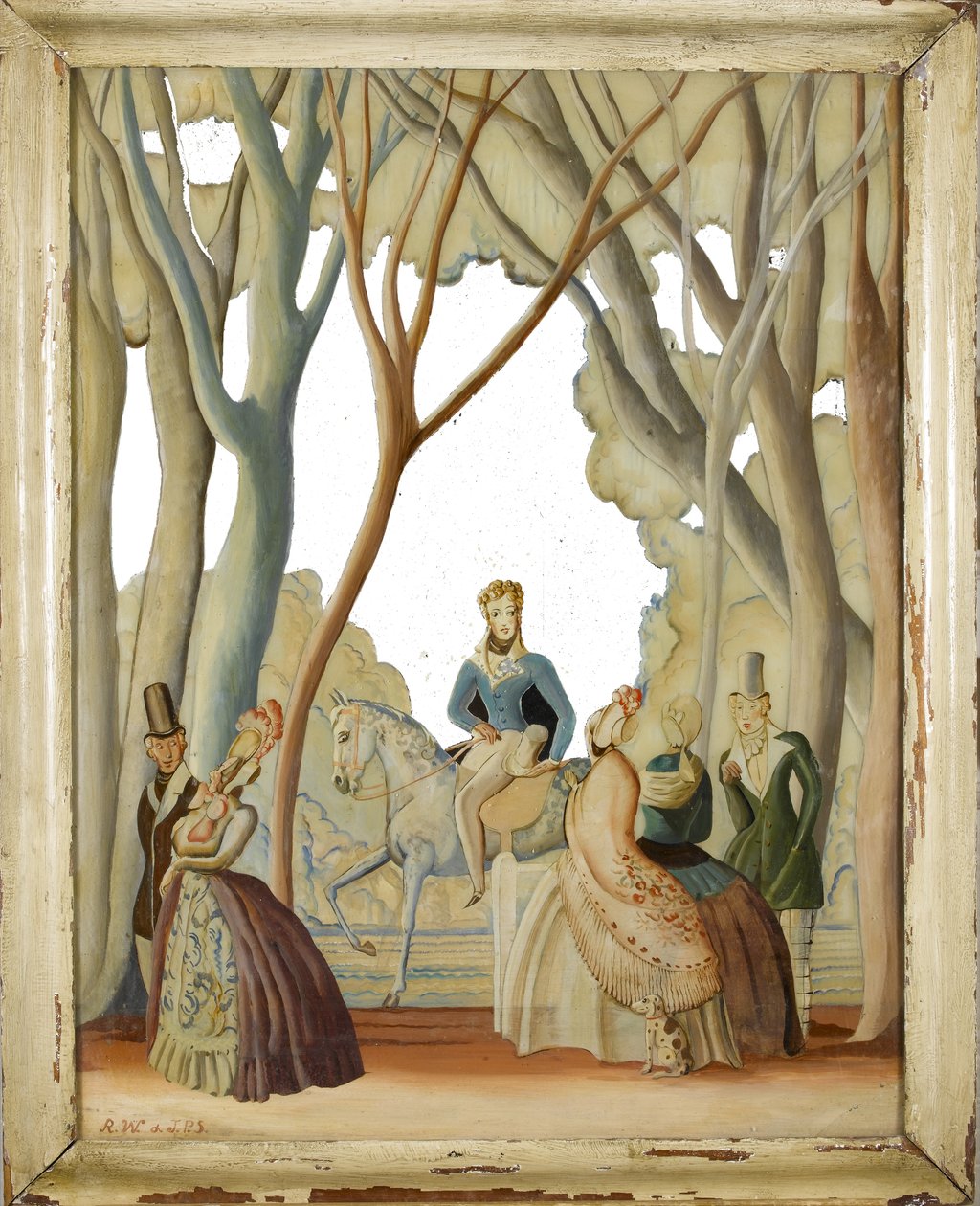 Figures Promenading in a Wooded Park by Rex Whistler