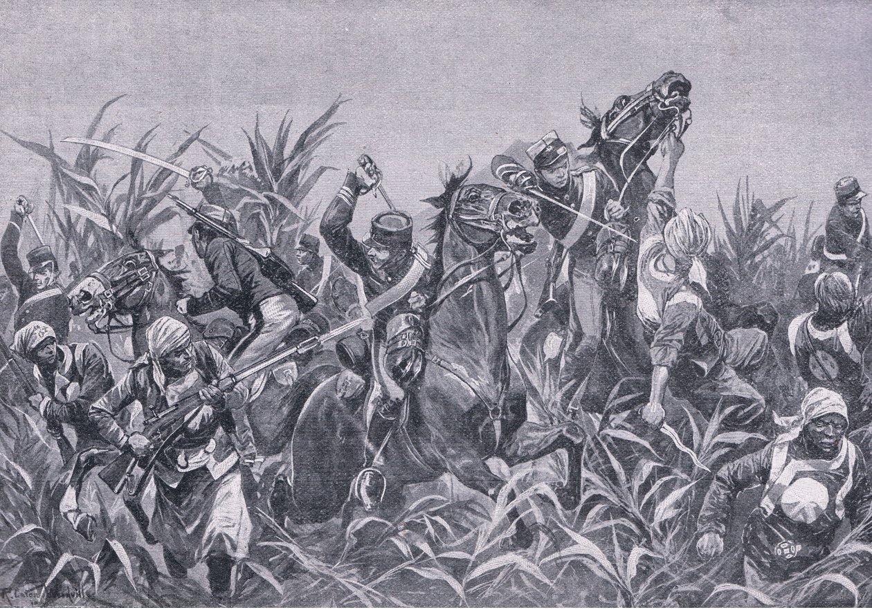 Fighting Around Tientsin: Charge of the Japanese Cavalry by Richard Caton II Woodville