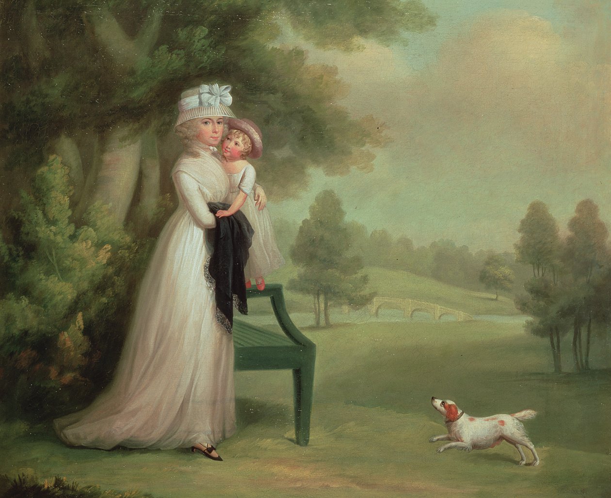 Woman and Child in Park by Richard Cosway