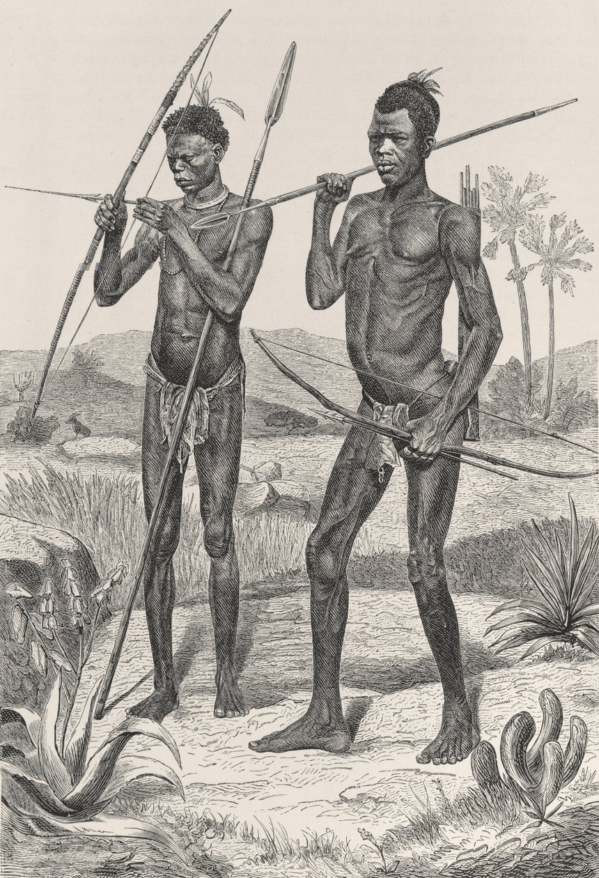 Makaraka warriors, from The History of Mankind, Vol.III, by Prof. Friedrich Ratzel, 1898 by Richard Buchta