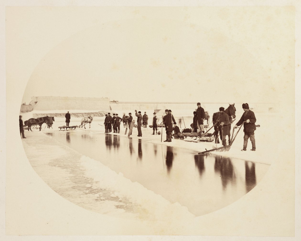 Ice Cutting on the St Lawrence River by John Pardon