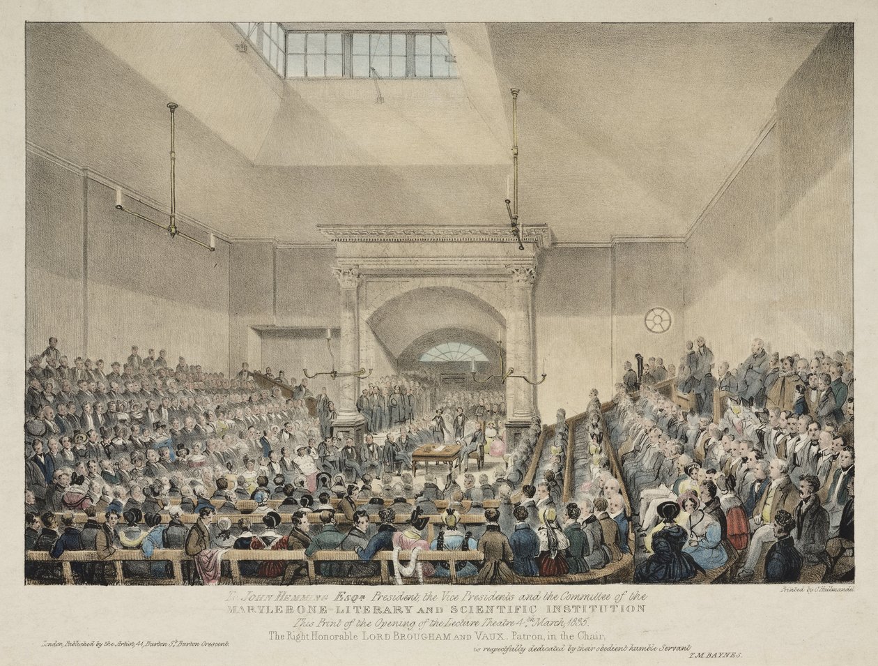 Opening of the Lecture Theatre at Marylebone, London by John Pardon