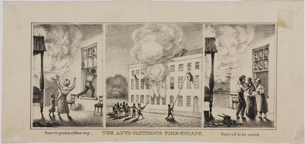 The Anti-Ignitious Fire Escape, Mid 19th Century by John Pardon