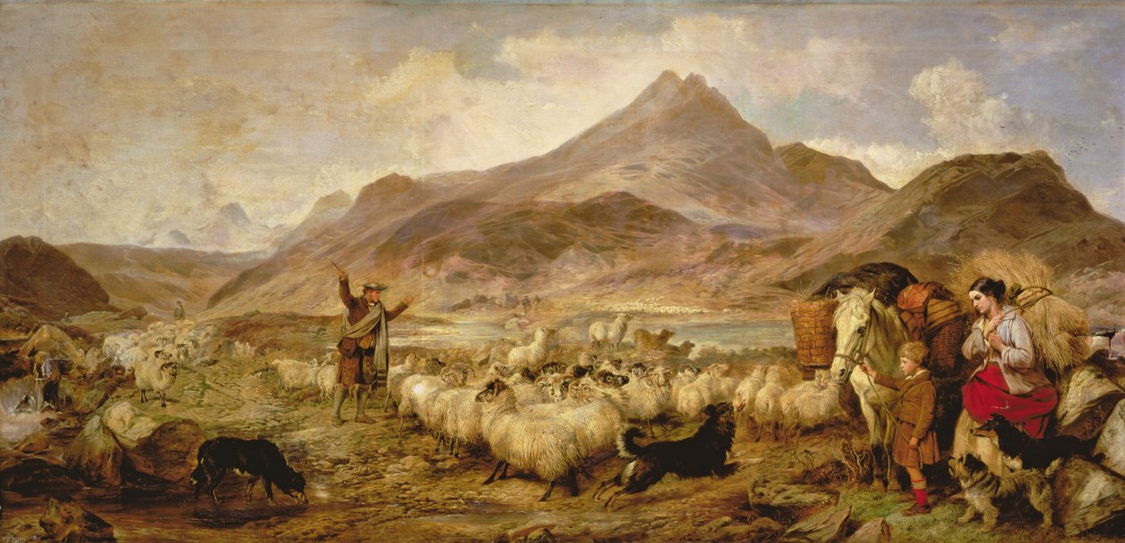 Drovers in Glen Sligichan, Isle of Skye by Richard Ansdell