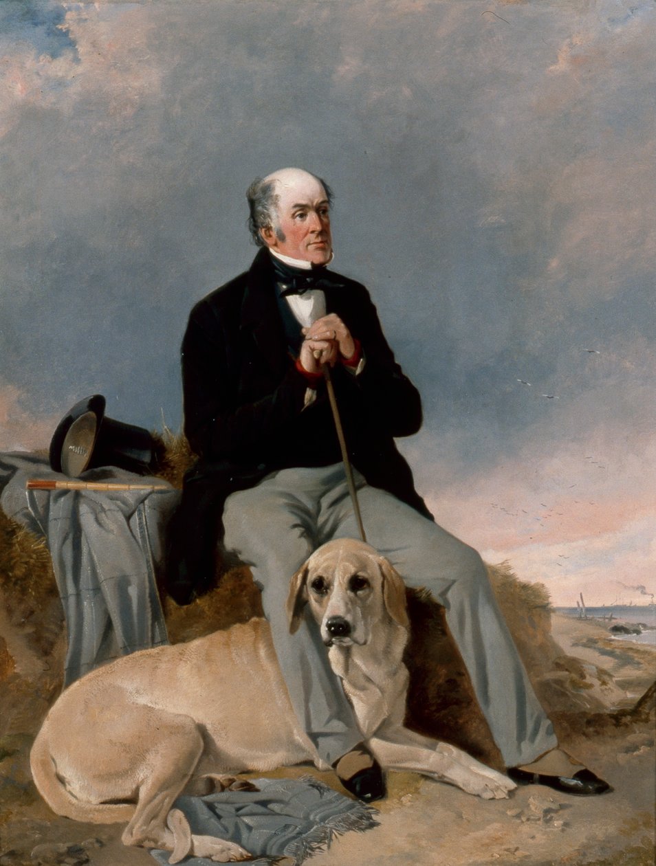 Portrait of a Gentleman with his Labrador by Richard Ansdell