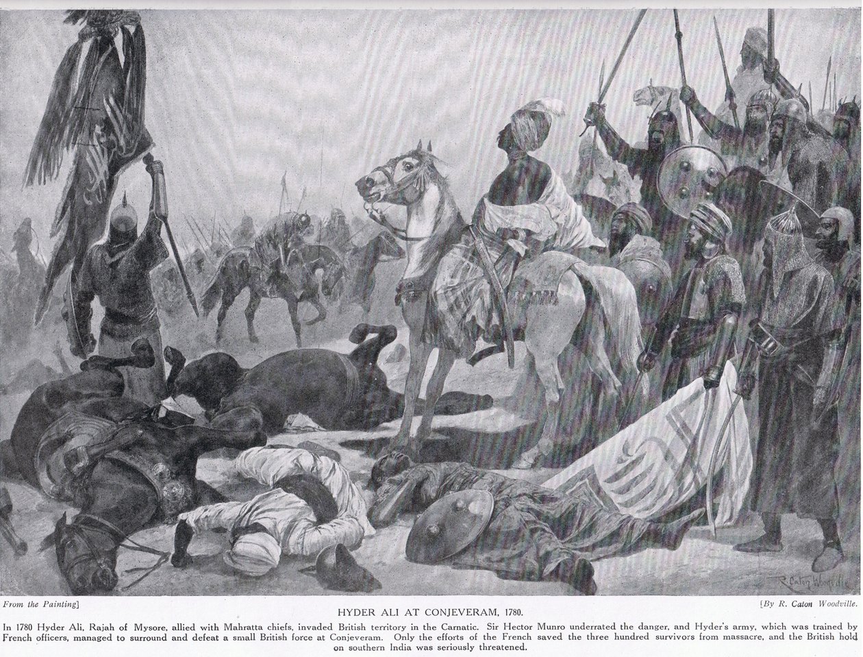 Hyder Ali at Conjeveram in 1780, illustration from Hutchinson