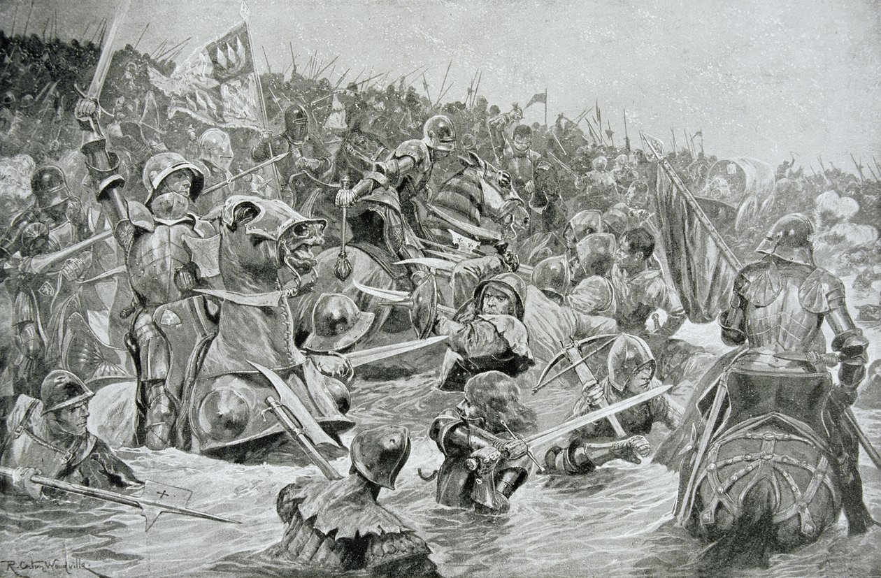 The Battle of Towton in 1461, illustration from Hutchinsons 