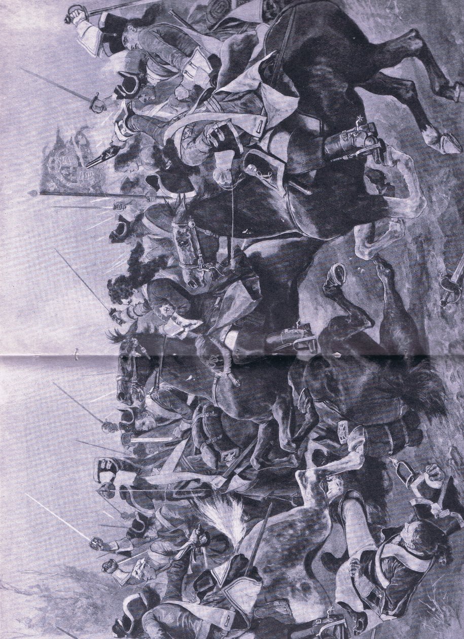 The cavalry conflict at the Battle of Ramilles, 3rd May 1706 by Richard Caton Woodville junior