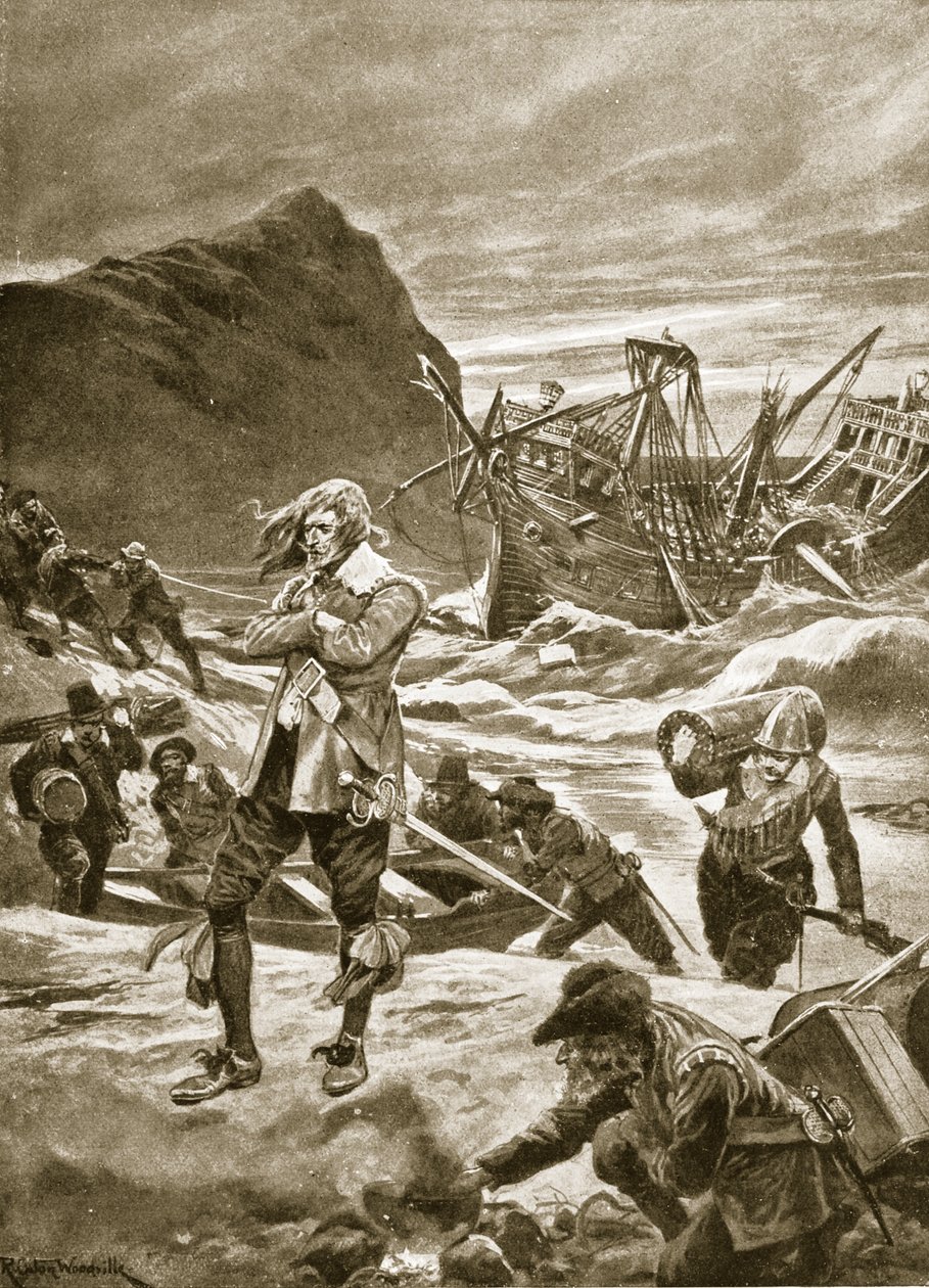 Wrecked upon the Bermudas, 1609, illustration from 