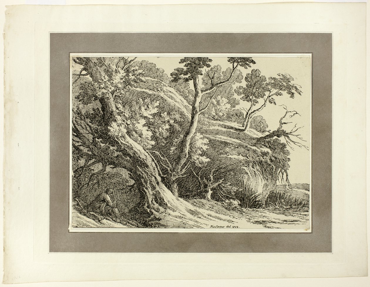 Landscape with Large Trees, from the first issue of Specimens of Polyautography by Richard Cooper II