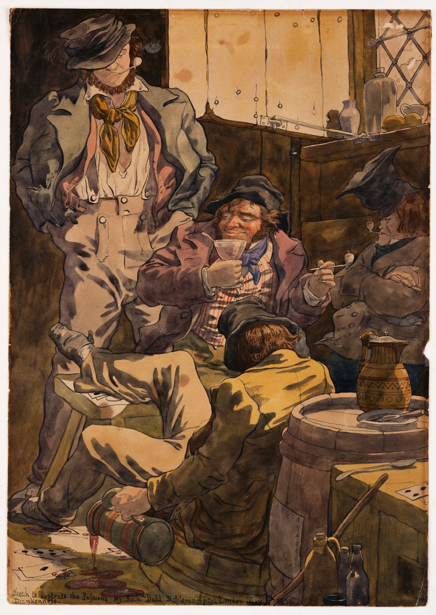 Sketch to Illustrate the Passions - Drunkenness by Richard Dadd