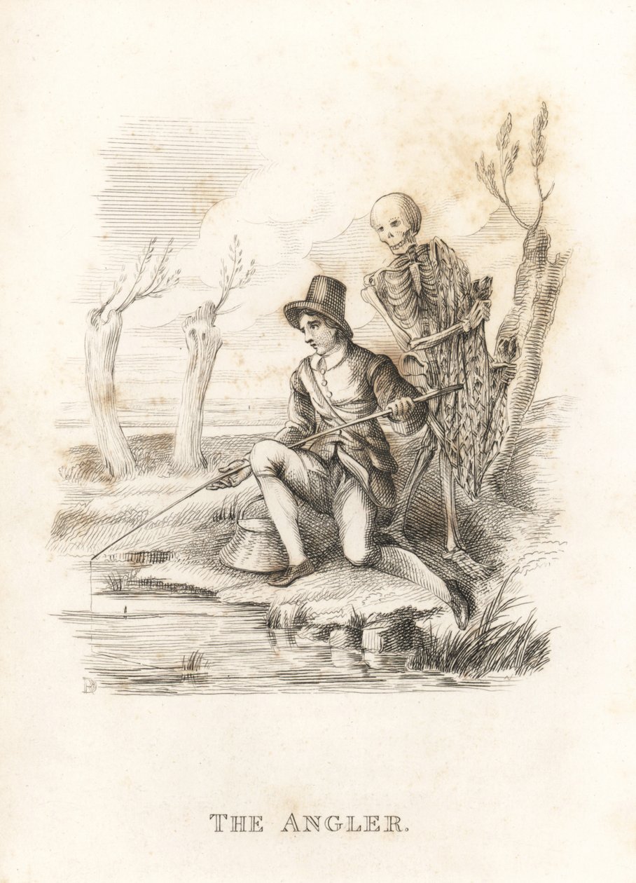 The Skeleton of Death and the Angler (engraving) by Richard Dagley