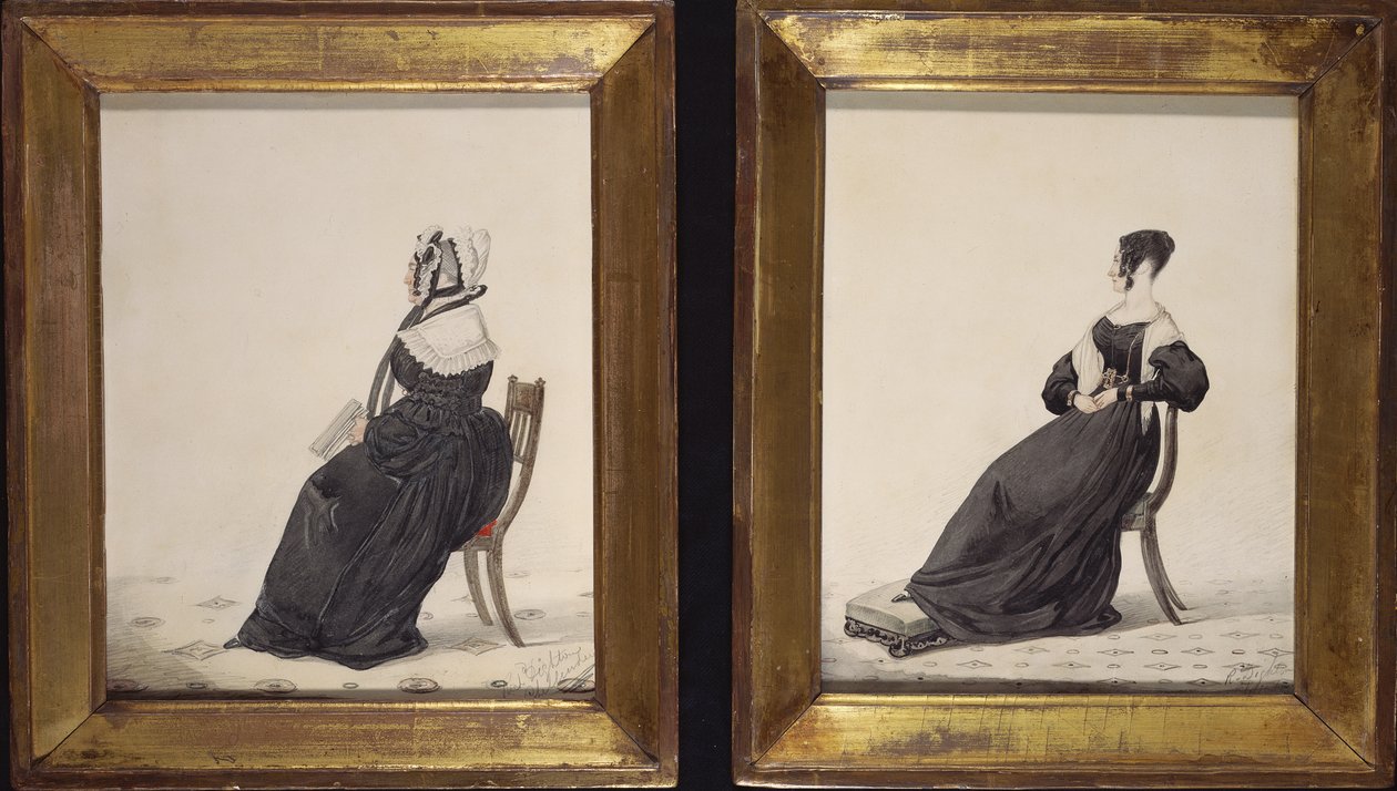 Two Portraits of Widows, 1837 by Richard Dighton