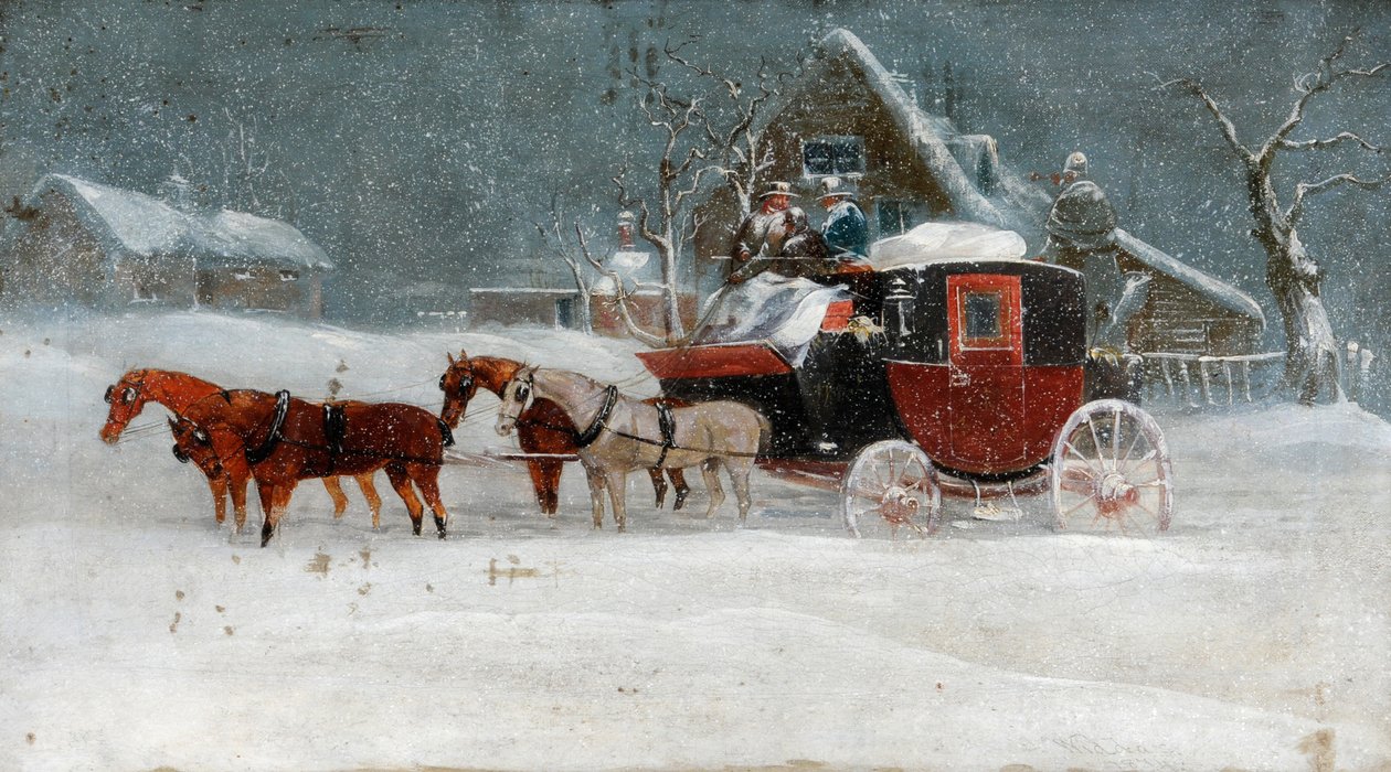 Coach in Winter Storm II by Richard Dodd Widdas
