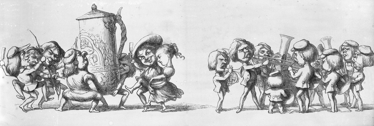 Bands Playing to Visitors for the Great Exhibition by Richard Doyle