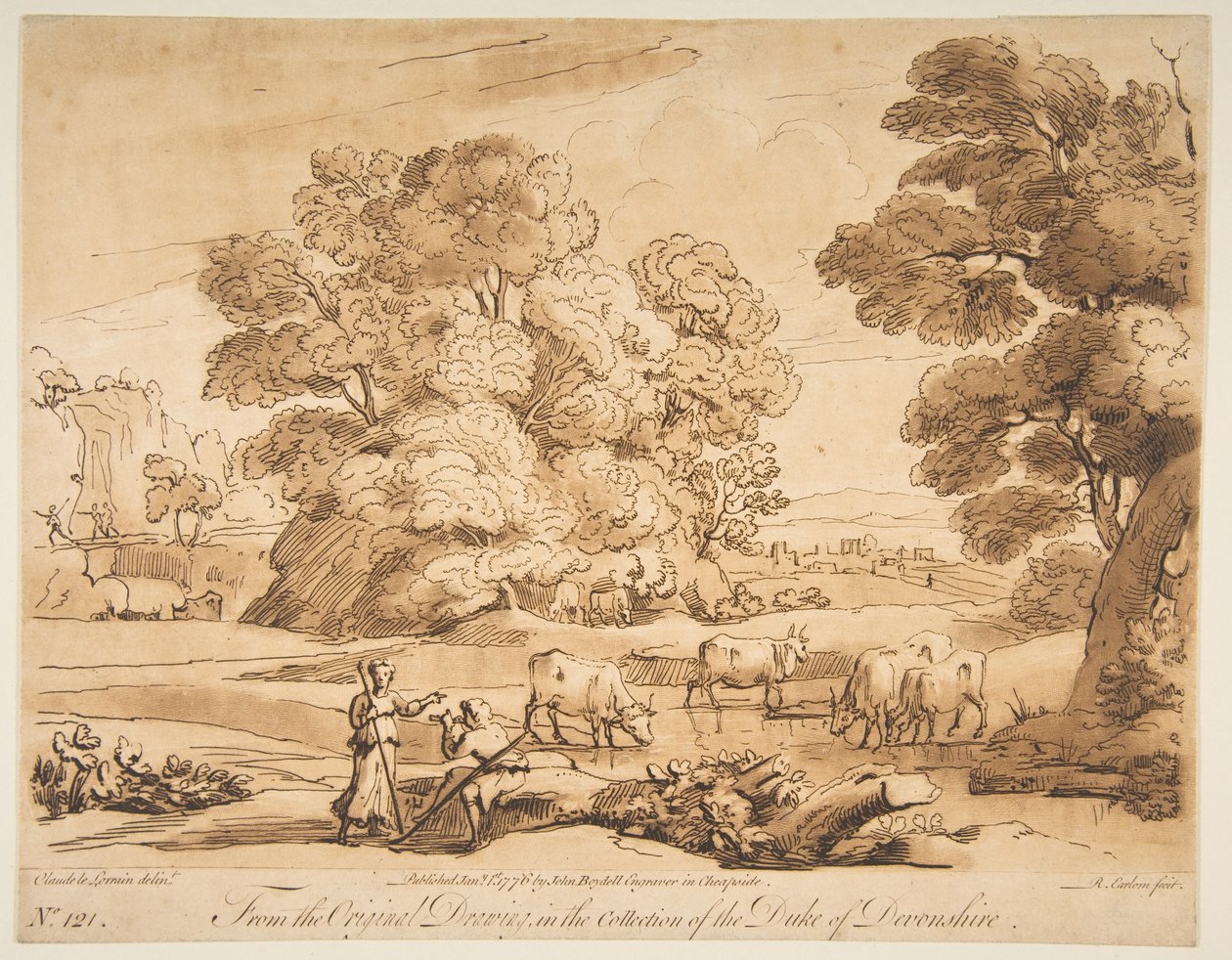 Landscape with Shepherd and Shepherdess, 1776 by Richard Earlom