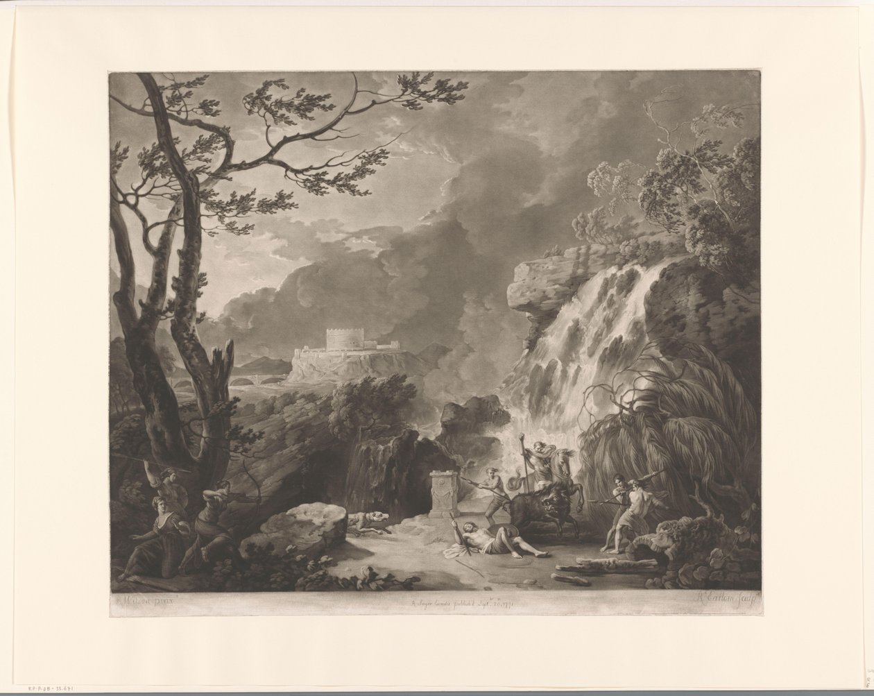 Landscape with Meleager and Atalanta Hunting the Calydonian Boar by Richard Earlom