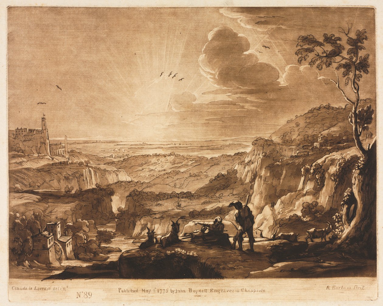 Liber Veritatis: No. 89, View of a Mountainous Extended Country by Richard Earlom