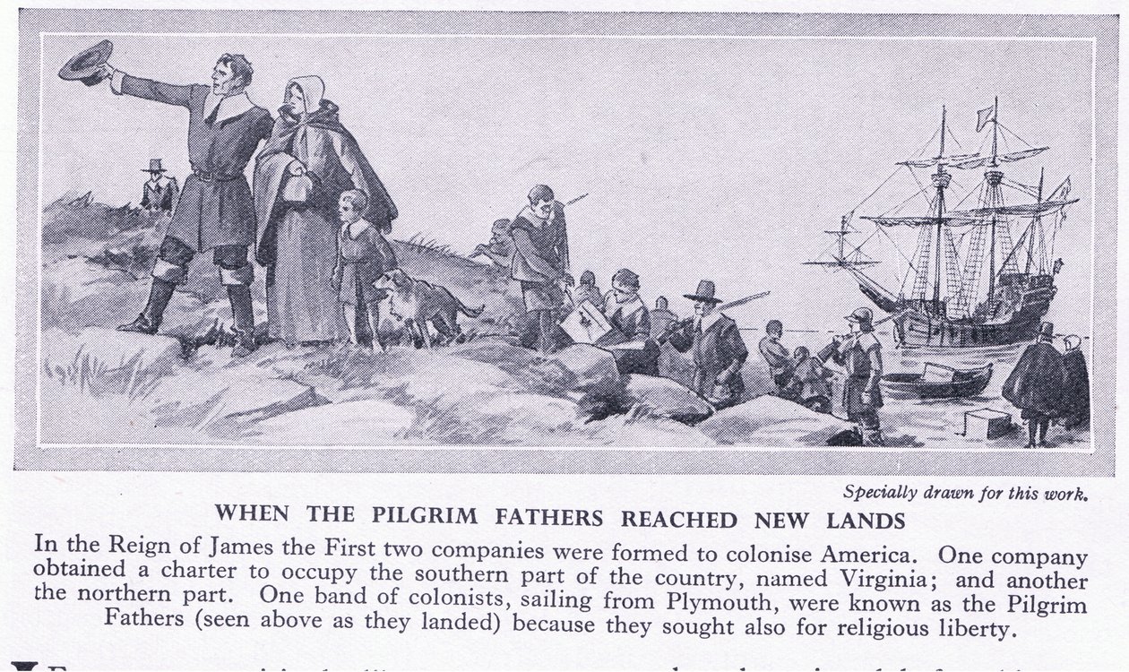 When the Pilgrim fathers reached new lands by Richard Henry Brock