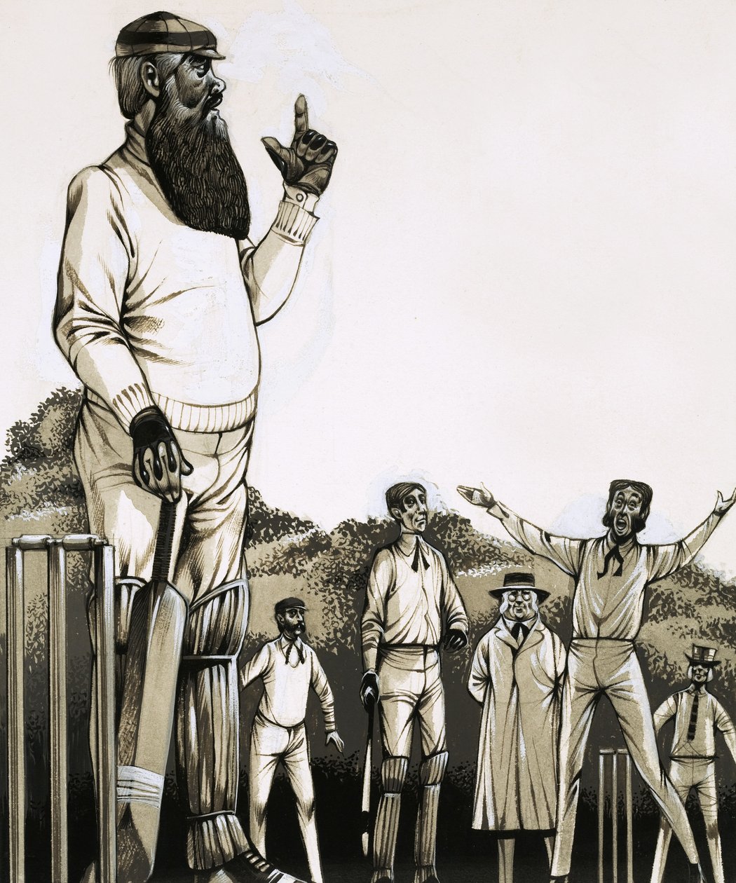 The great W G Grace at the wicket by Richard Hook