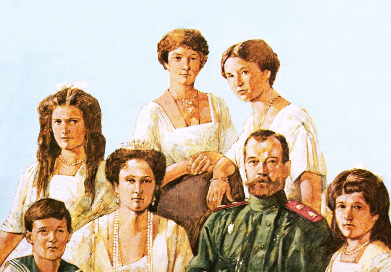 Tsar Nicholas II with his family by Richard Hook