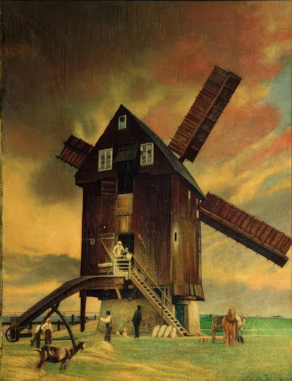 Old Windmill in Roitzsch near Wurzen by Richard Mueller