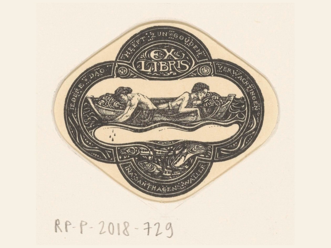 Ex Libris of Ina van Eibergen Santhagens-Waller by Richard Nicolaüs Roland Holst