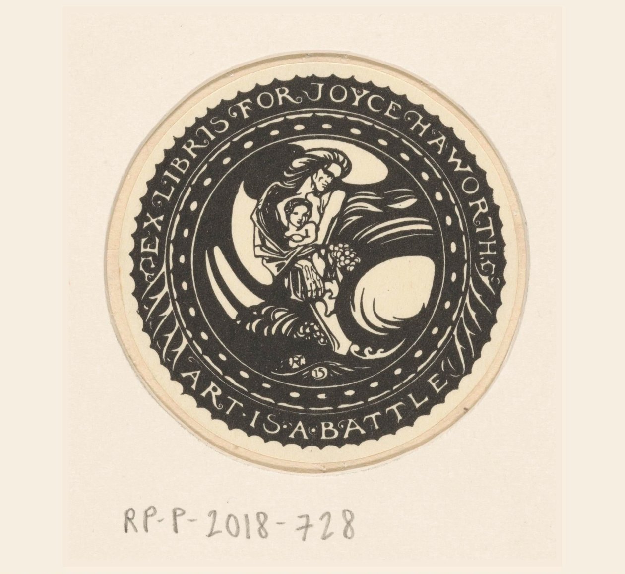 Ex Libris of Joyce Haworth Art is a Battle by Richard Nicolaüs Roland Holst