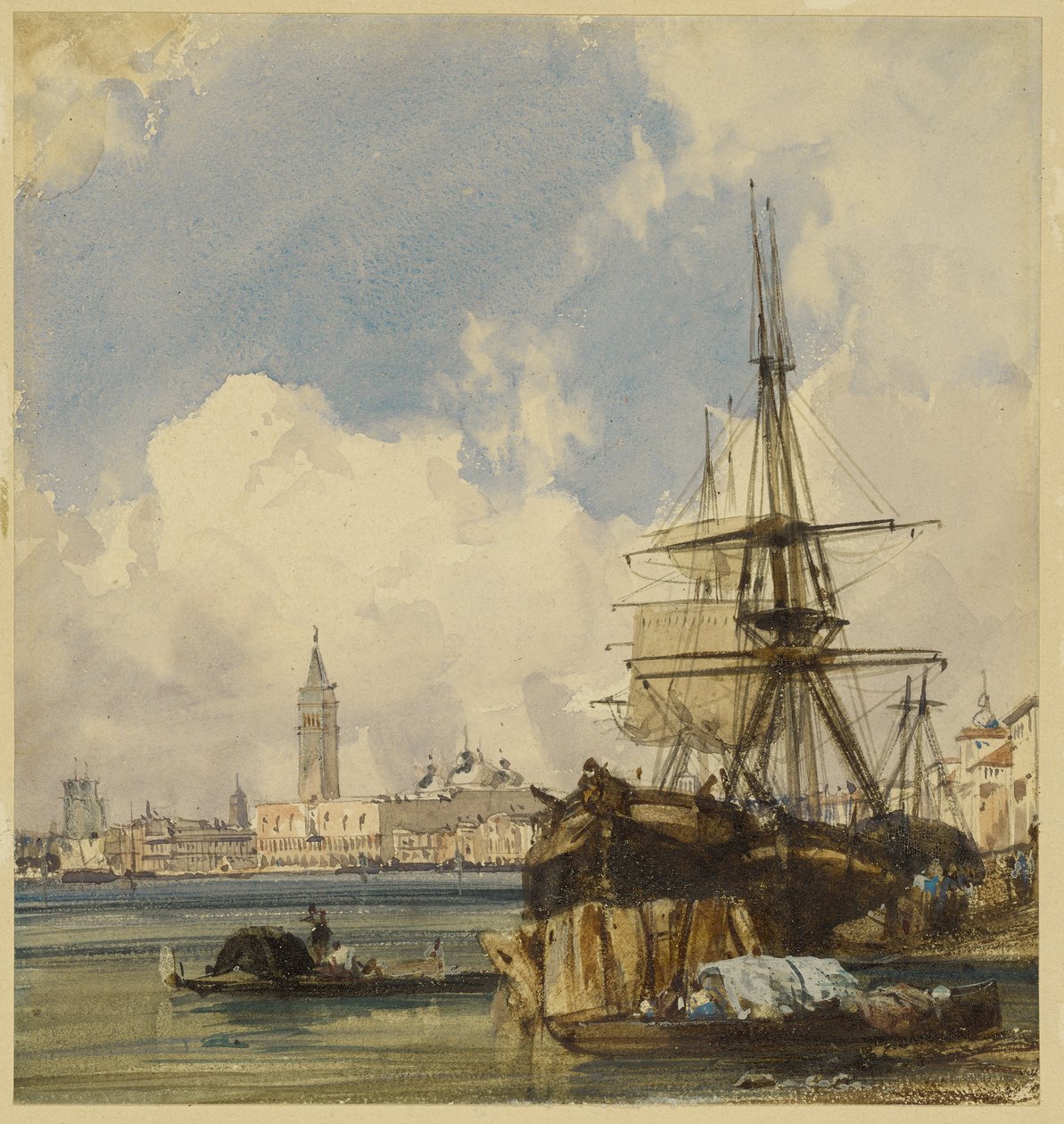 Riva degli Schiavoni, from near San Biagio, Venice by Richard Parkes Bonington