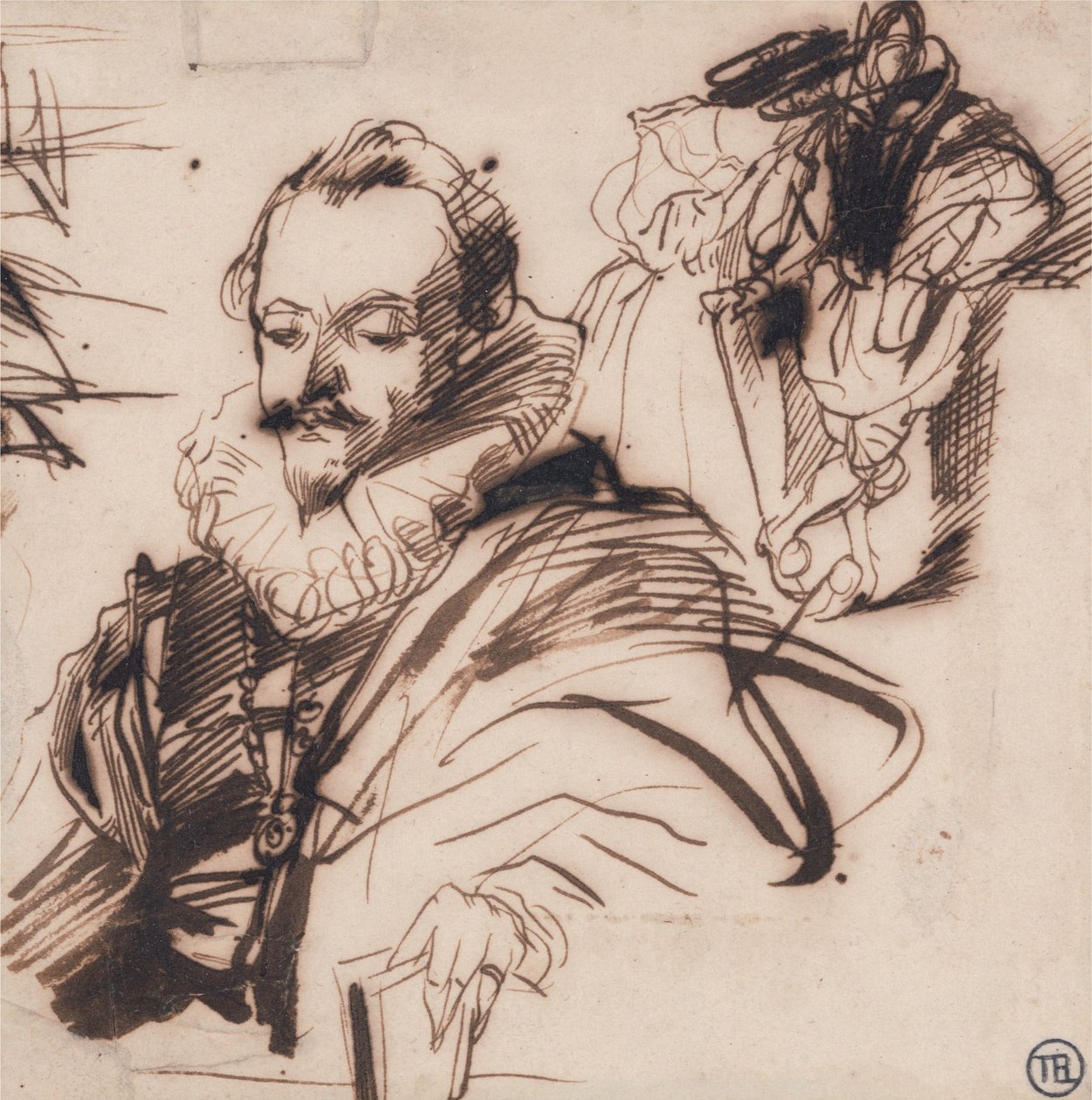 Study of a Gentleman in 17th Century Costume by Richard Parkes Bonington