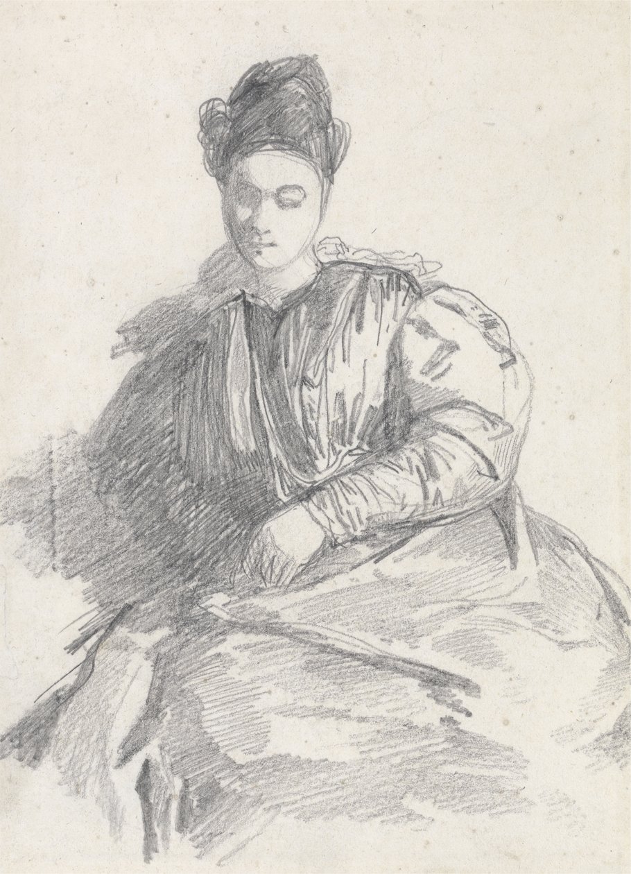 Study of a Seated Woman by Richard Parkes Bonington