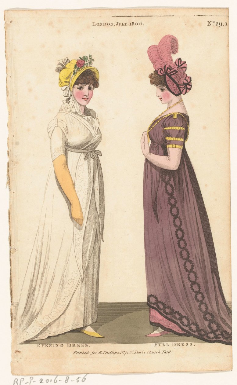 Magazine of Female Fashions of London and Paris No. 29.1 London July 1800 Evening Dress Full Dress